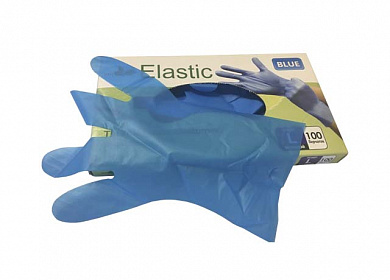 Одноразовые перчатки из пластичного эластомера (100 шт) разм. M